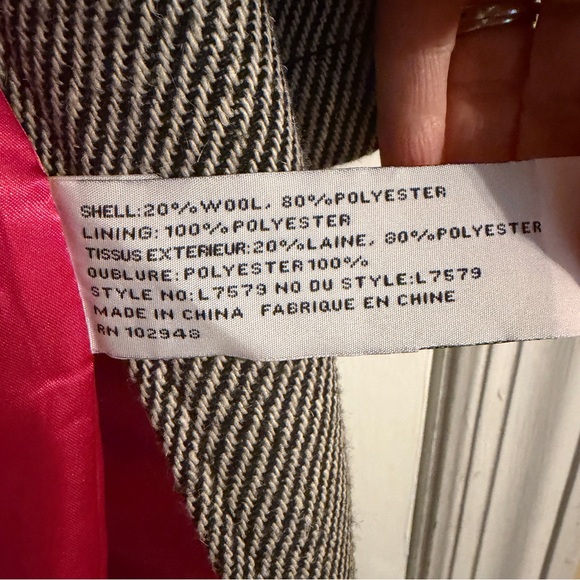 NWT Anthropologie Tulle herringbone Jacket Pink lined women L - Picture 9 of 9